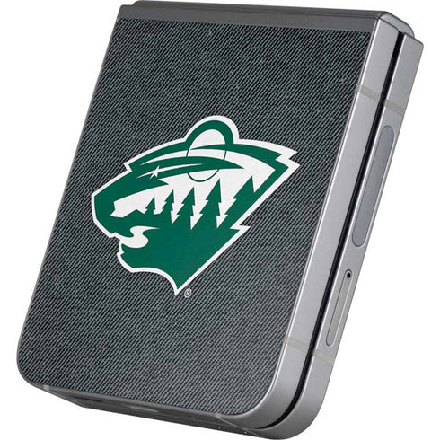 NHL Minnesota Wild Black Background Galaxy Z Flip6 Skin